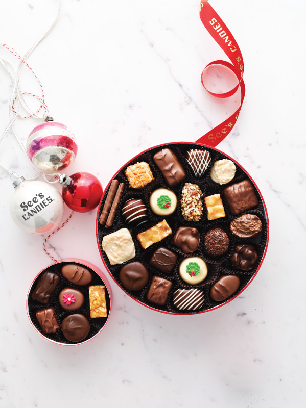 See's Candies Holiday Christmas Wreath Box